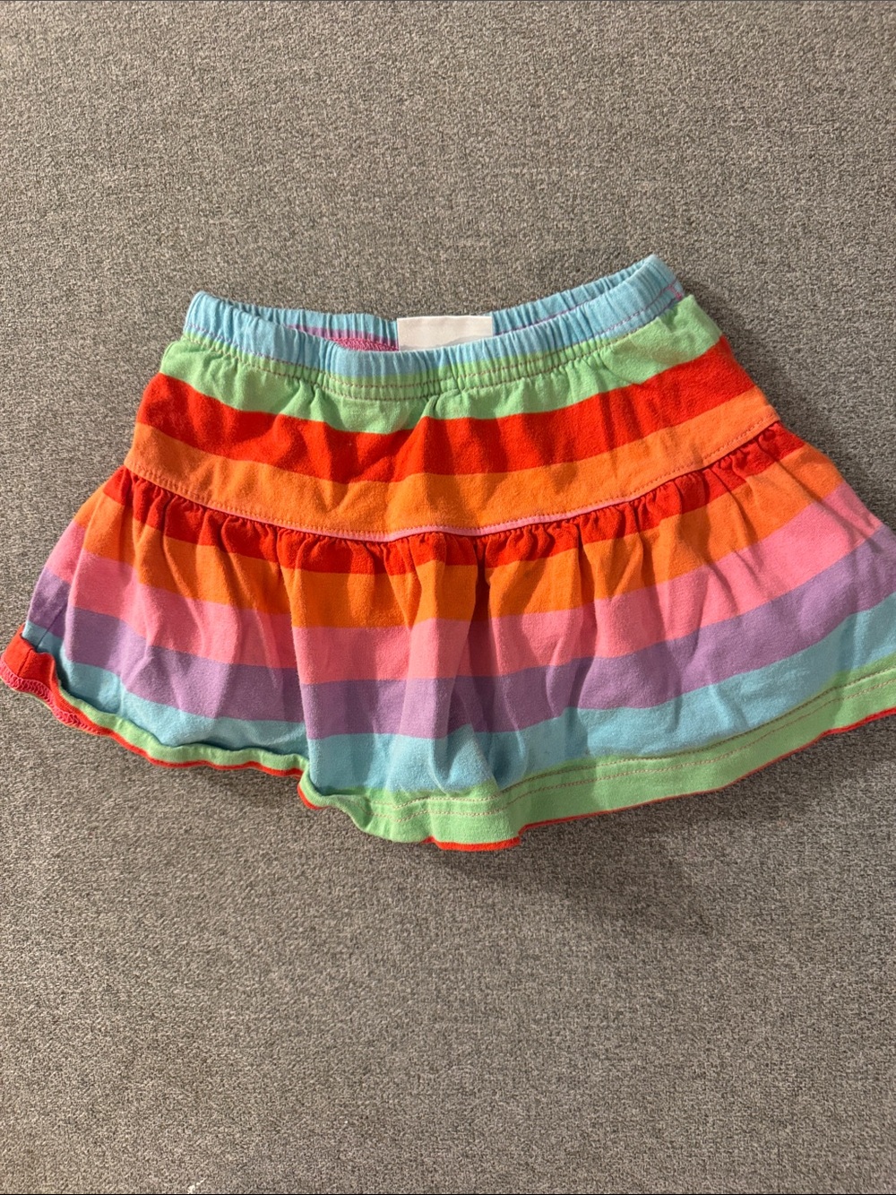 Hanna Andersson Rainbow Stripe Skort in Red Orange Pink Purple Blue Green